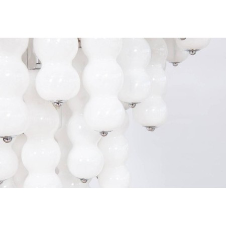 Italian Chandelier in White Murano Glass, Mazzega 1980s