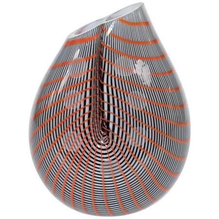 Vase in Murano Glass with color stripes