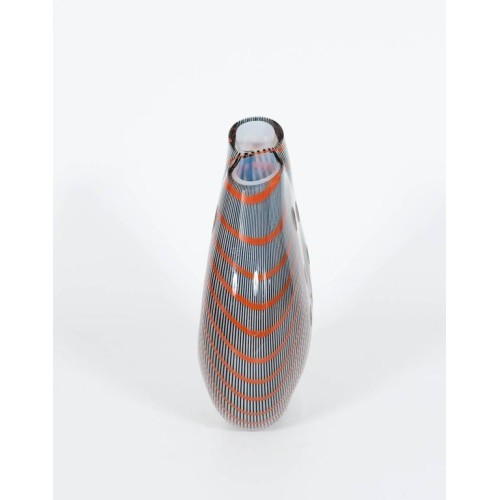 Vase in Murano Glass with color stripes