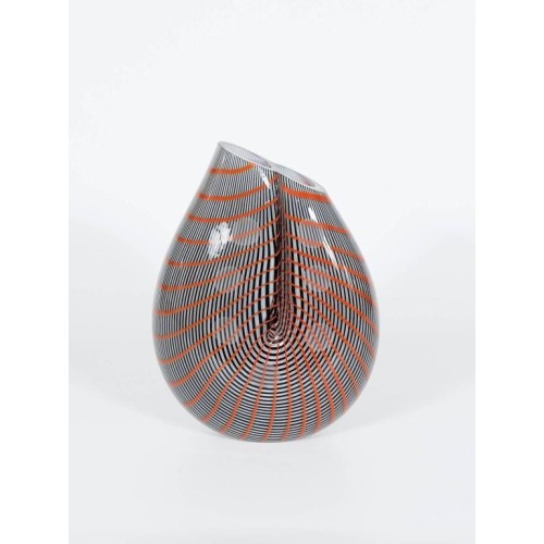 Vase in Murano Glass with color stripes