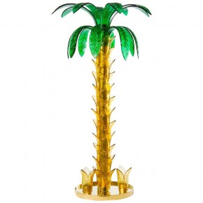 Palm Floor Lamp in Murano Glass Amber and Green Italy contemporary *