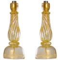 Pair of Italian Murano Glass Table Lamps, Seguso 1960s