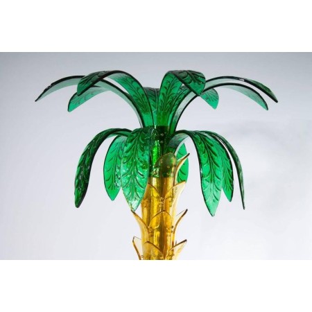 Floor lamp Palm in Murano Glass amber and green