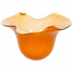 Italian Bowl in Murano Glass amber and gold