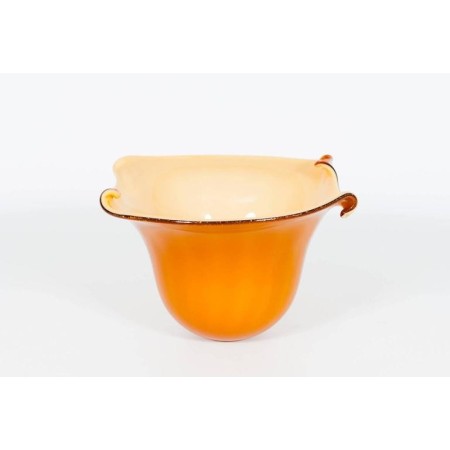 Italian Bowl in Murano Glass amber and gold