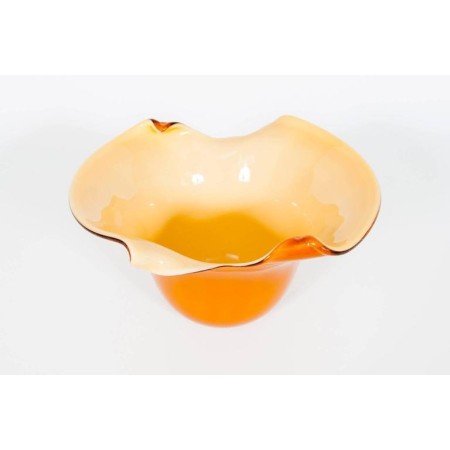 Italian Bowl in Murano Glass amber and gold
