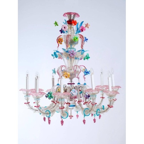 Ca'rezzonico Chandelier in Murano Glass by Galliano Ferro