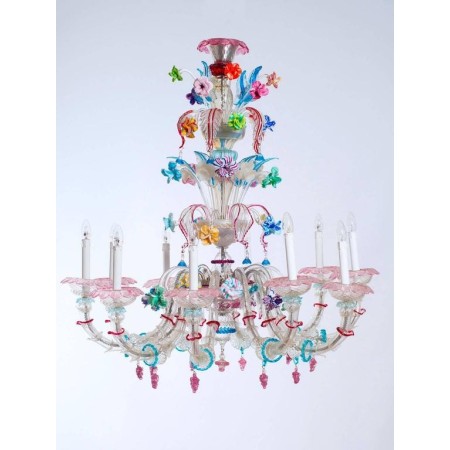 Ca'rezzonico Chandelier in Murano Glass by Galliano Ferro