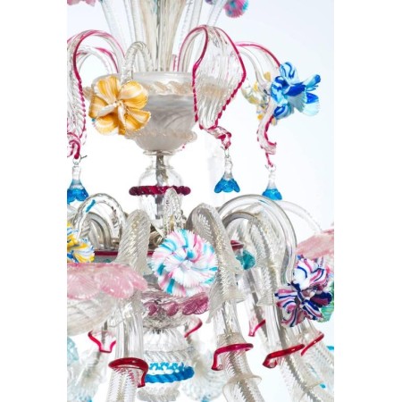 Ca'rezzonico Chandelier in Murano Glass by Galliano Ferro