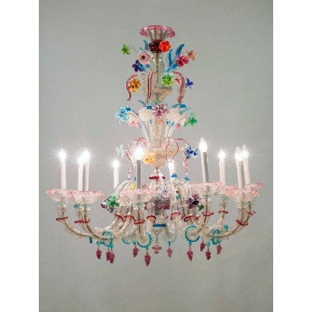Ca'rezzonico Chandelier in Murano Glass by Galliano Ferro