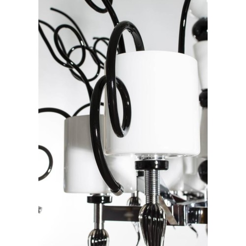 Chandelier in Murano Glass Black and White, circa 1990s