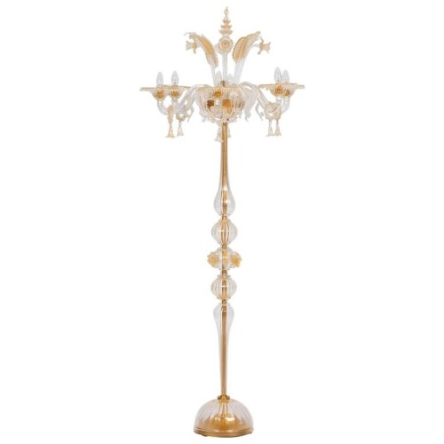 Floor Lamp in Gold Murano Glass