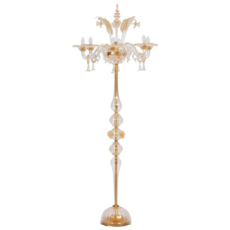 Floor Lamp in Gold Murano Glass