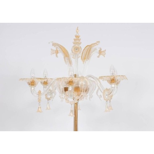 Floor Lamp in Gold Murano Glass