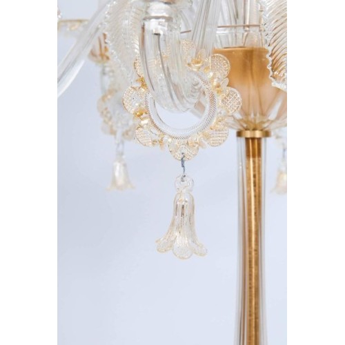 Floor Lamp in Gold Murano Glass