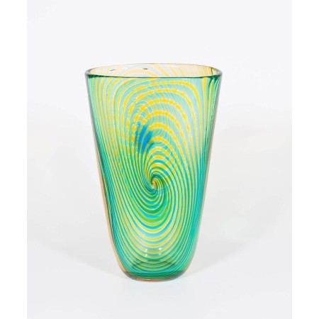 Vase in Murano Glass, Green and Orange