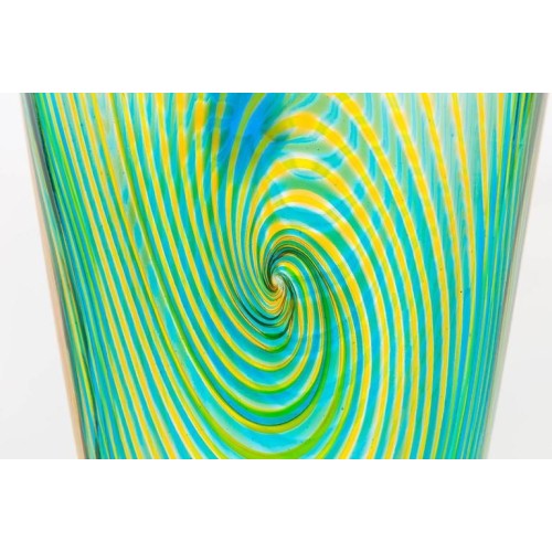 Vase in Murano Glass, Green and Orange