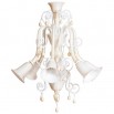 Ivory and Gold Murano Glass Chandelier, Seguso Style 1980s