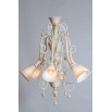 Chandelier in Murano Glass Ivory and Gold, in Seguso Style 1980s