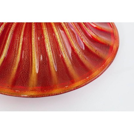 Floor Lamp in Murano Glass Red and Gold, 1980s