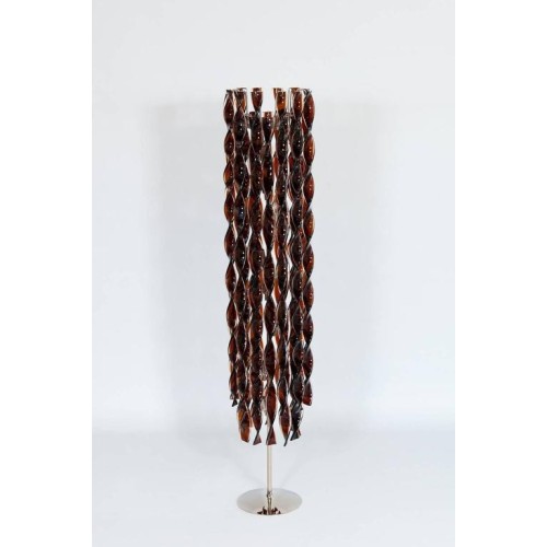 Floor Lamp in Brown Murano Glass 1980s