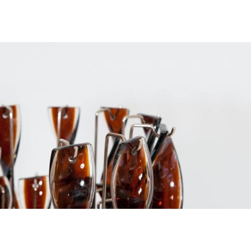 Floor Lamp in Brown Murano Glass 1980s