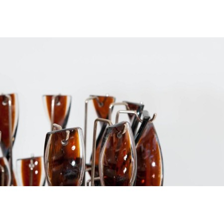 Floor Lamp in Brown Murano Glass 1980s