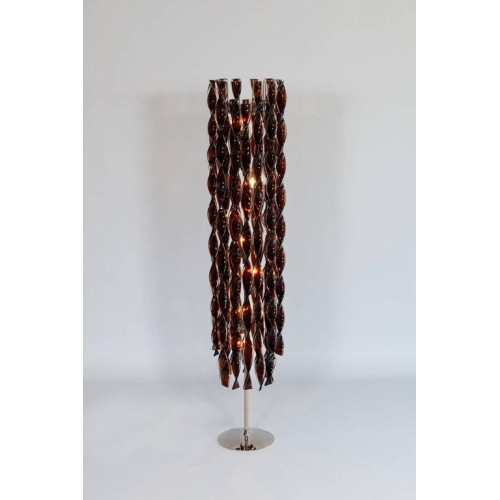 Floor Lamp in Brown Murano Glass 1980s