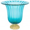 Light Blue and Gold Murano Glass Vase, 1980s