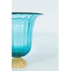 Vase in Murano Glass light blue and gold, 1980s