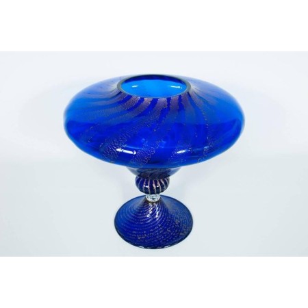 Vase in Murano Glass Blue and Silver, 1980s