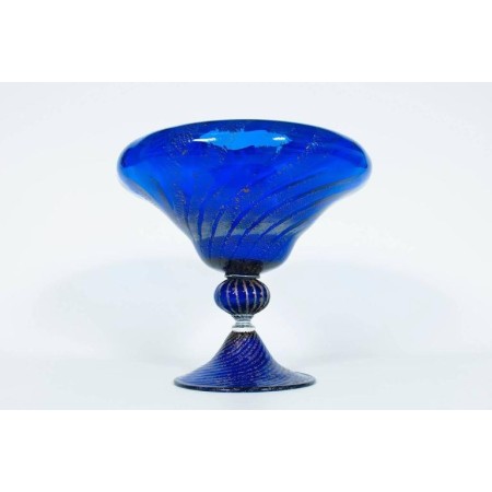 Vase in Murano Glass Blue and Silver, 1980s