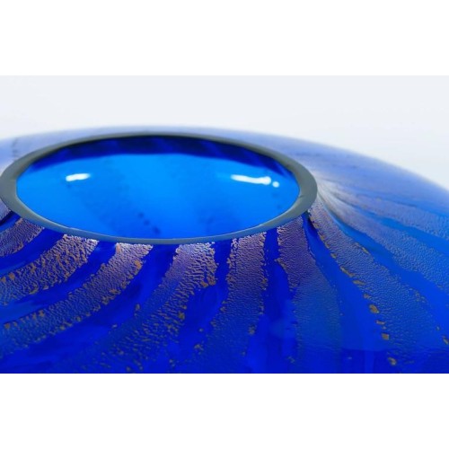 Vase in Murano Glass Blue and Silver, 1980s