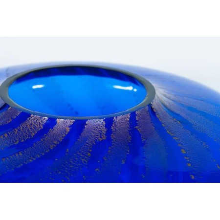 Vase in Murano Glass Blue and Silver, 1980s