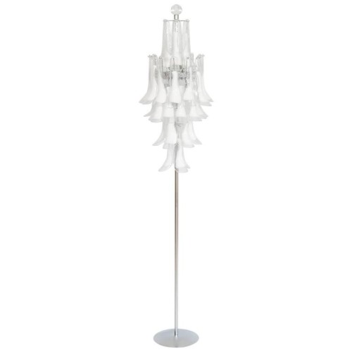 Floor Lamp in Murano Glass White, Mazzega, 1980s