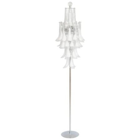 Floor Lamp in Murano Glass White, Mazzega, 1980s