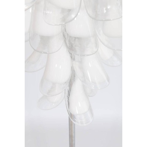 Floor Lamp in Murano Glass White, Mazzega, 1980s