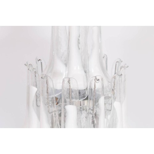 Floor Lamp in Murano Glass White, Mazzega, 1980s