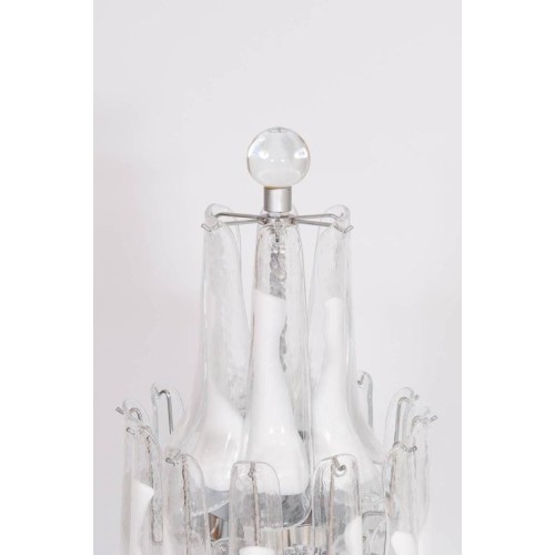 Floor Lamp in Murano Glass White, Mazzega, 1980s
