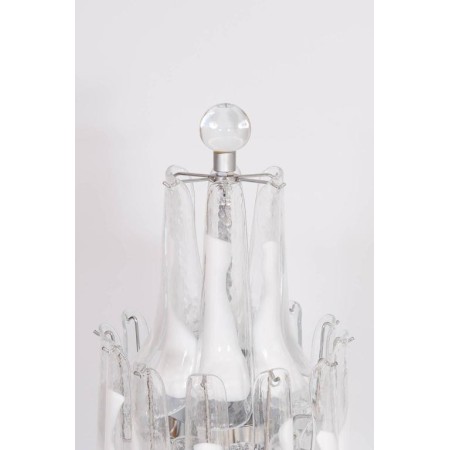 Floor Lamp in Murano Glass White, Mazzega, 1980s
