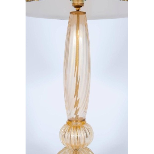 Gold Italian Table Lamp in Murano Glass, 1980s