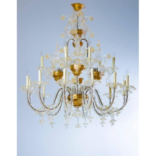 Italians Ca'rezzonico Chandelier, in the Seguso Style, circa 1950s