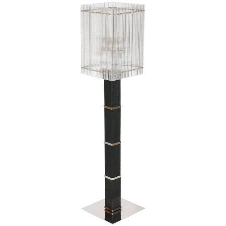 Modern Italian Floor Lamp in Murano Glass in Black and Transparent, 1990s