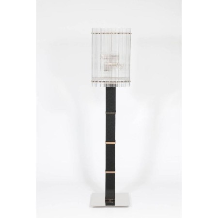 Modern Italian Floor Lamp in Murano Glass in Black and Transparent, 1990s