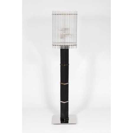 Modern Italian Floor Lamp in Murano Glass in Black and Transparent, 1990s