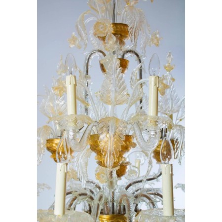 Italians Ca'rezzonico Chandelier, in the Seguso Style, circa 1950s