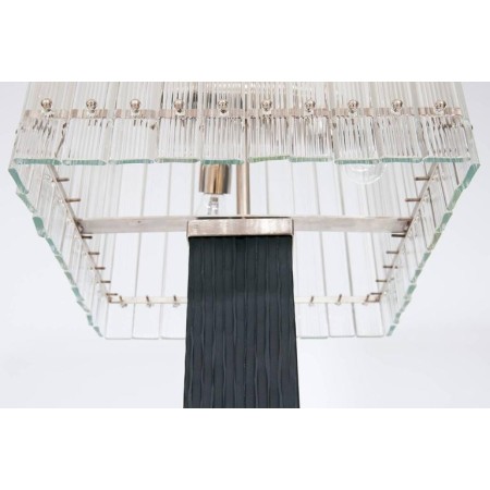 Modern Italian Floor Lamp in Murano Glass in Black and Transparent, 1990s