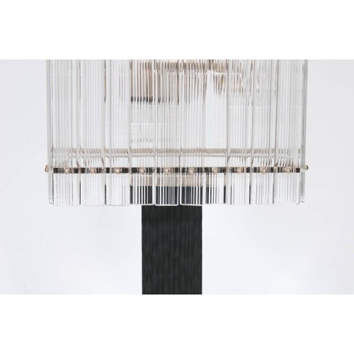 Modern Italian Floor Lamp in Murano Glass in Black and Transparent, 1990s