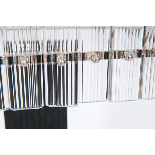 Modern Italian Floor Lamp in Murano Glass in Black and Transparent, 1990s