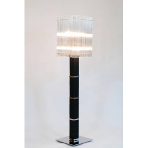 Modern Italian Floor Lamp in Murano Glass in Black and Transparent, 1990s
